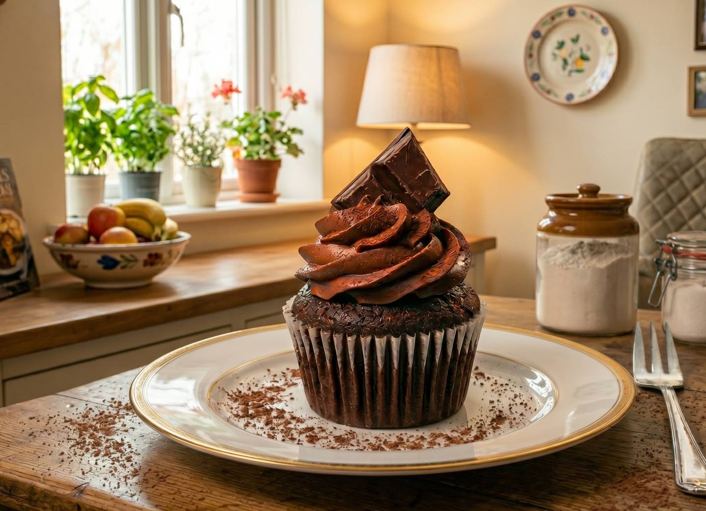 Double Choco Death cupcake — deep fudgy chocolate crowned with dark chocolate ganache