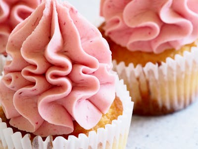Cupcake close-up, frosting detail